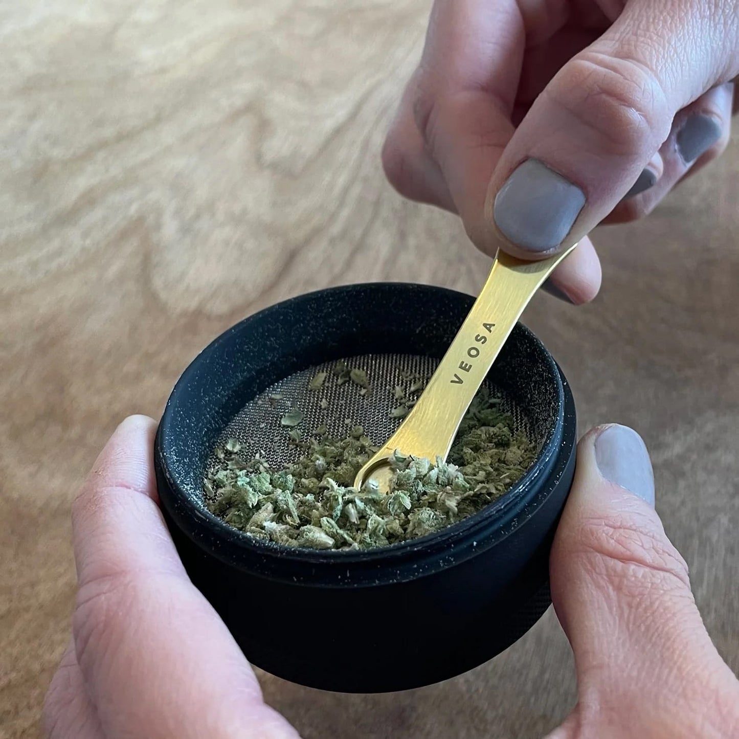brass kief spoon, designer smokeware