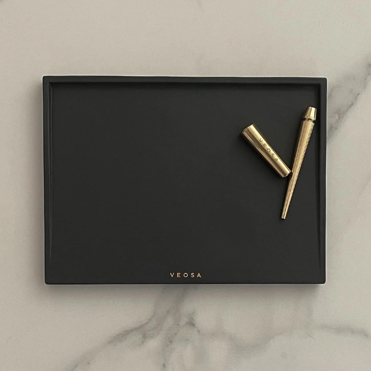 YENology accessories, gold accent tray