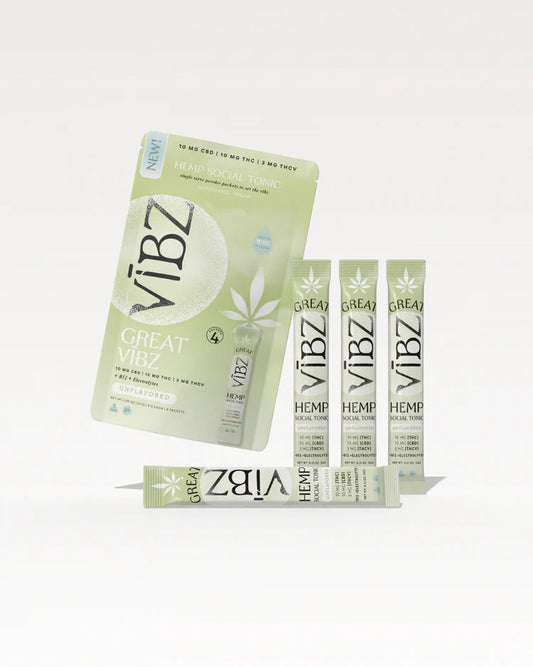 THC drink mix, unflavored THC powder, CBD drink mix, THCV drink mix, hemp drink packets, electrolyte THC mix, social tonic powder, THC CBD THCV mix