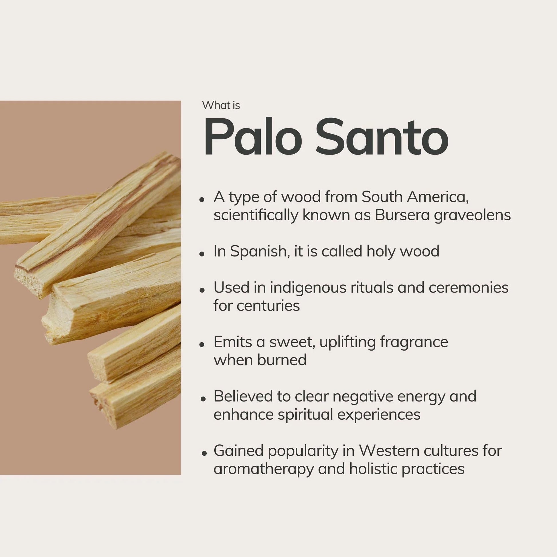 palo santo sticks, peruvian palo santo, holy wood incense, sacred cleansing wood, energy purification, spiritual smudging, palo santo for meditation, natural incense wood